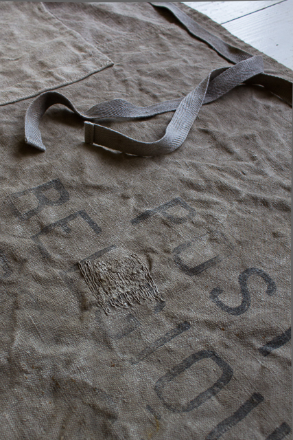 OLD LINEN CLOTH WAIST WORK APRON_a0124565_19084478.jpg