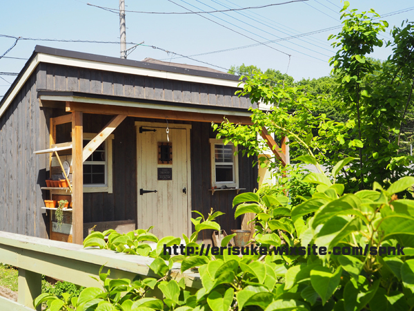 小屋の窓にペンキ塗り！ミルクペイントのヘンプベージュで可愛くなったよ。_c0224982_10234278.jpg