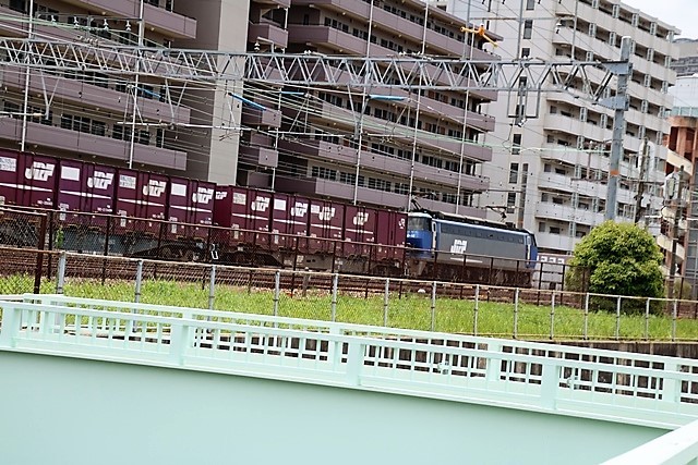 藤田八束の鉄道写真@貨物列車の写真・・・兵庫県西宮市JR西宮付近の陸橋から写真撮影_d0181492_16595564.jpg