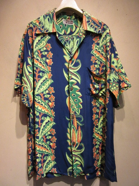 50s ボーダー柄 ハワイアンシャツ アロハシャツ Paradise 50s ボーダー柄 ハワイアンシャツ アロハシャツ Paradise