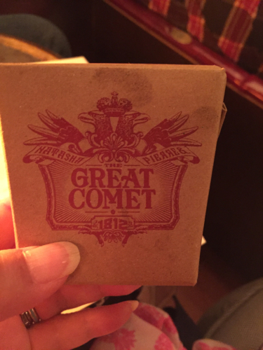 追記あり！NYC 2日目 Natasha, Pierre, and the Great Comet of 1825　(２０１６年度トニー賞最優秀ミュージカル作品賞ノミネート）_a0009909_02264916.jpg