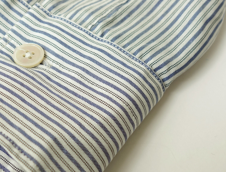 COMOLI】Silk Banded Collar Shirt COMOLI】Silk Banded Collar Shirt