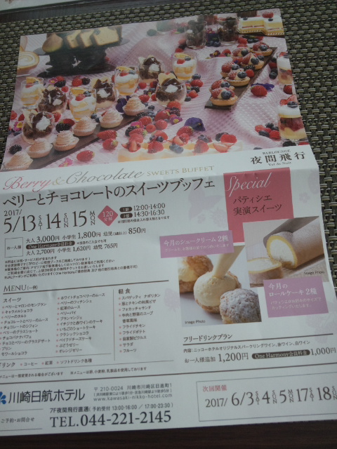 川崎日航ホテル 夜間飛行 ベリーとチョコレートのスイーツブッフェ_f0076001_16191.jpg