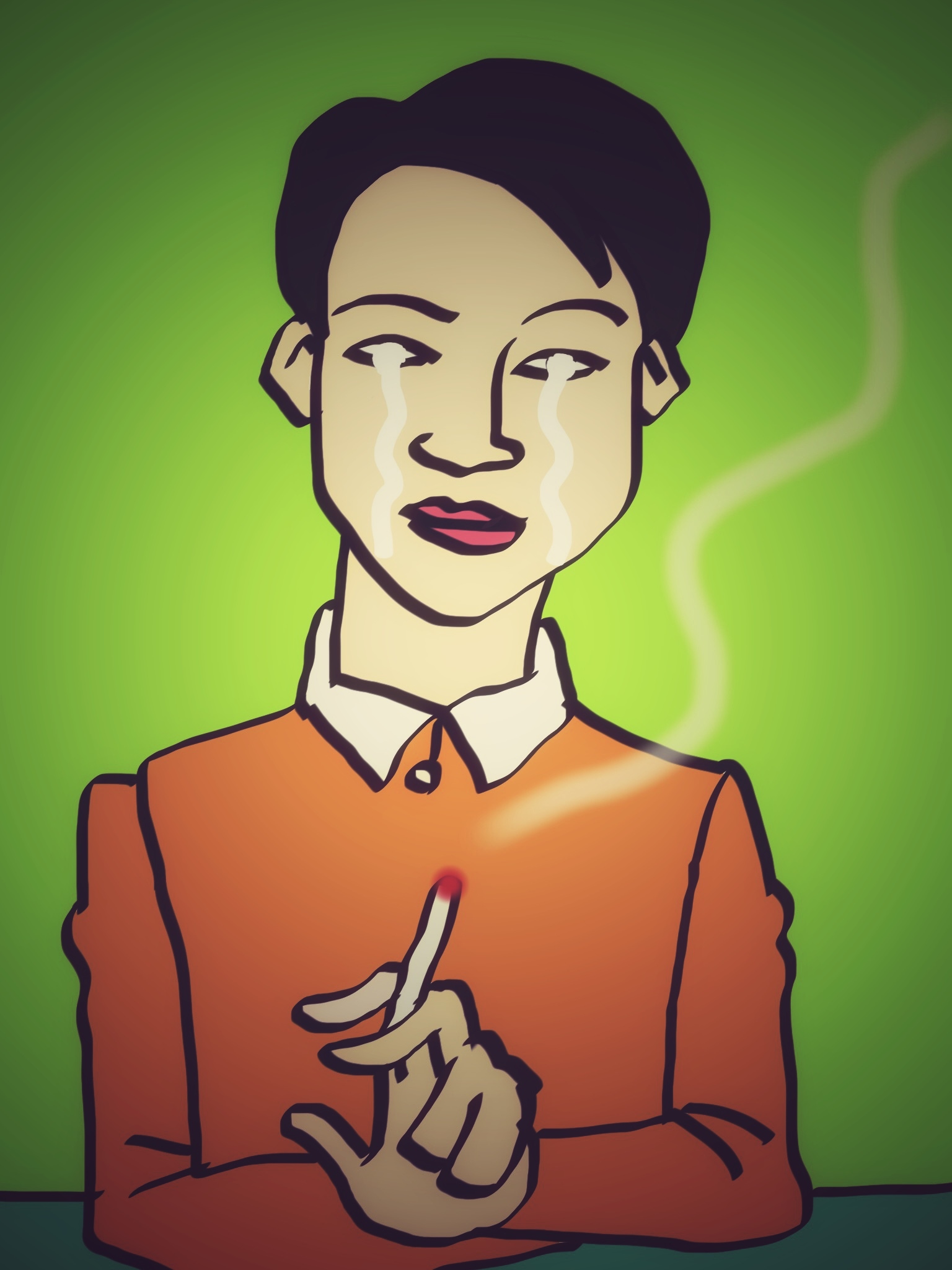 けむりが目にしみる 感はがんばる