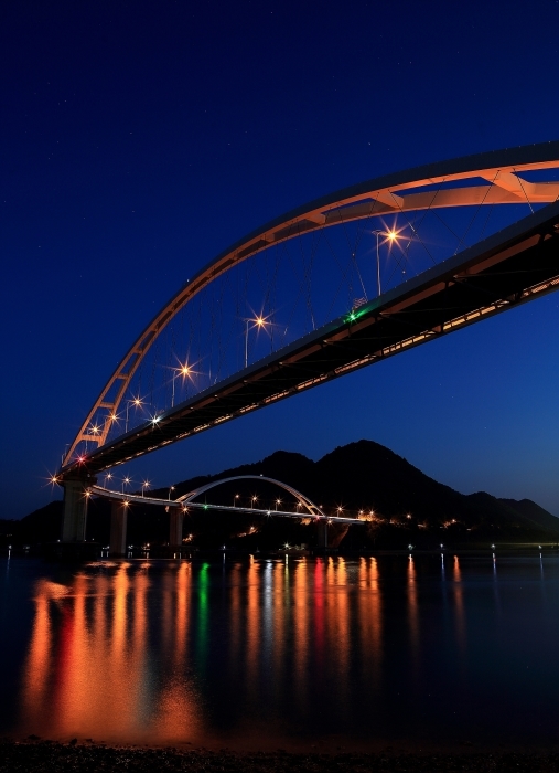 びんごの絶景 夜の内海大橋 その 鞆の浦ロマン紀行