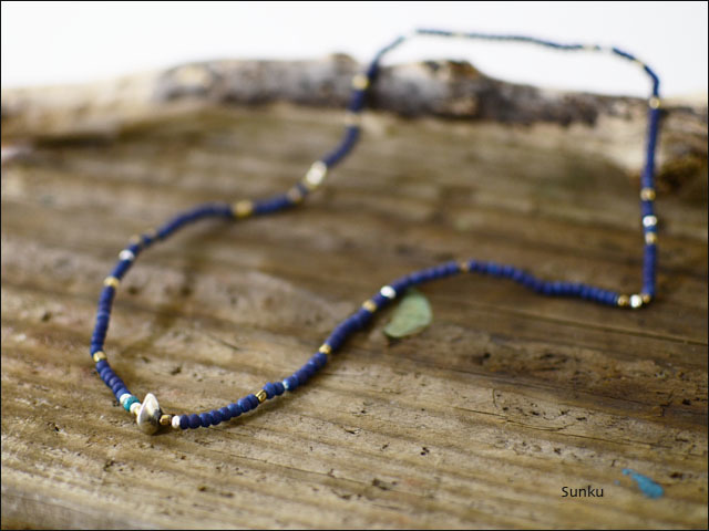 Sunku 39 [サンク] Indigo Dye Beads Necklace&Bracelet_f0051306_18535631.jpg