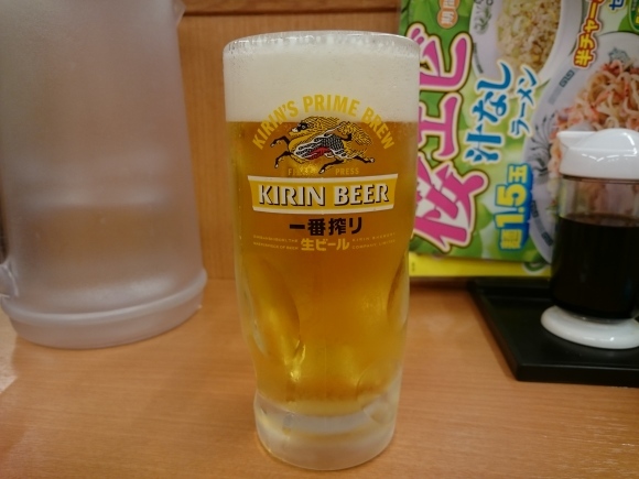 5/24　桜エビ汁なしラーメン￥590大盛り無料 + 生ビール中￥310@日高屋_b0042308_10491259.jpg