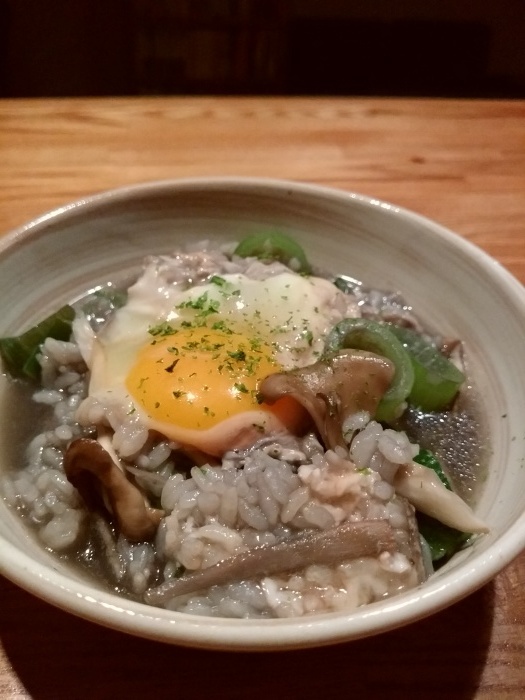 餌造人の記録・余り物で雑炊_c0099300_00592308.jpg