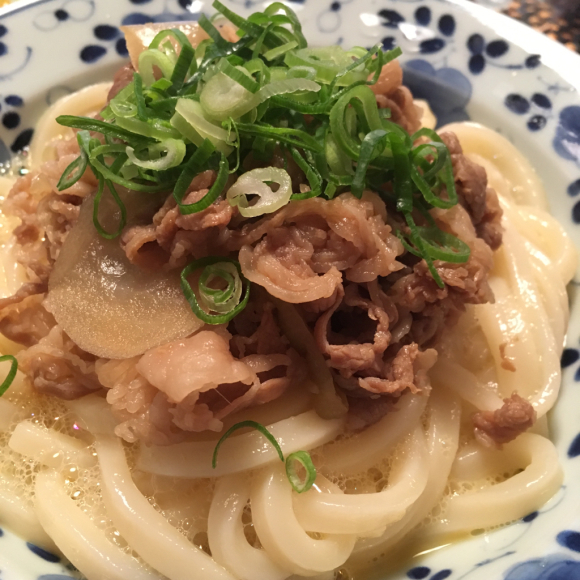 吉野家の牛丼の具で釜玉うどん_b0065587_07460528.jpg