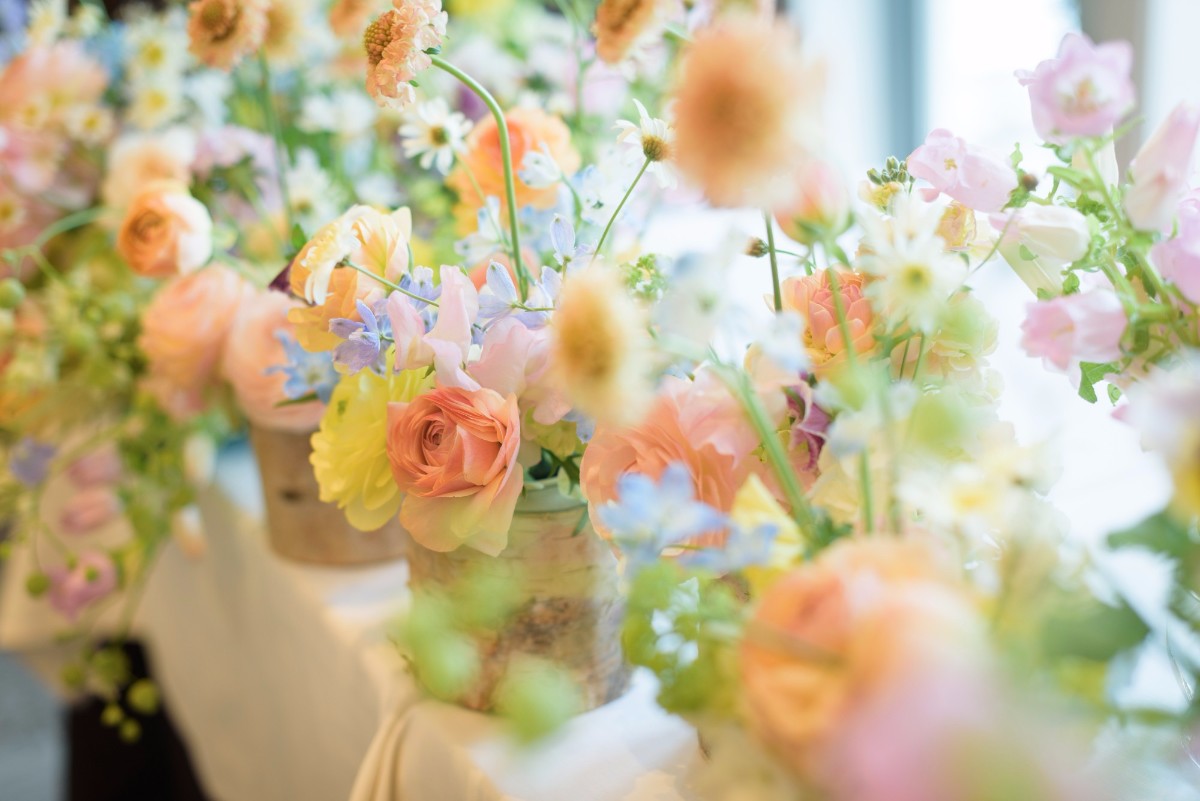 新郎新婦様からのメール 春の装花 Feu様へ １ 春の幸せな一日へ 一会 ウエディングの花