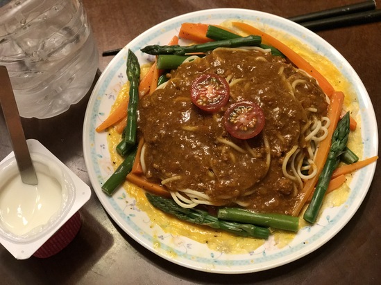 糖質0g麺で カレー麺 ♪_c0212604_22414824.jpg