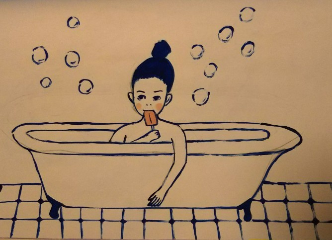 お風呂アイス たなかきょおこ 旅する絵描きの絵日記 Kyoko Tanaka Illustrated Diary