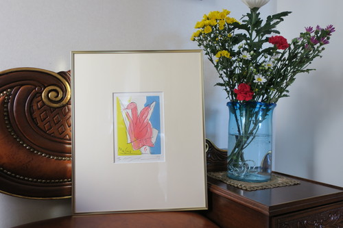 池田 満寿夫、女と鳥、新品額装付、画集画、状態良好 池田 満寿夫、女と鳥、新品額装付、画集画、状態良好