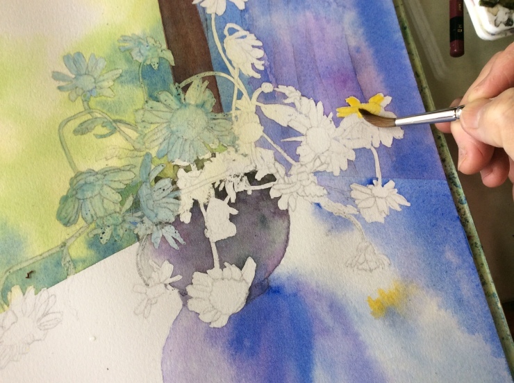 春菊の花 仕上がりました : ポッと出っスけど杉山ひとみ/水彩画ブログ