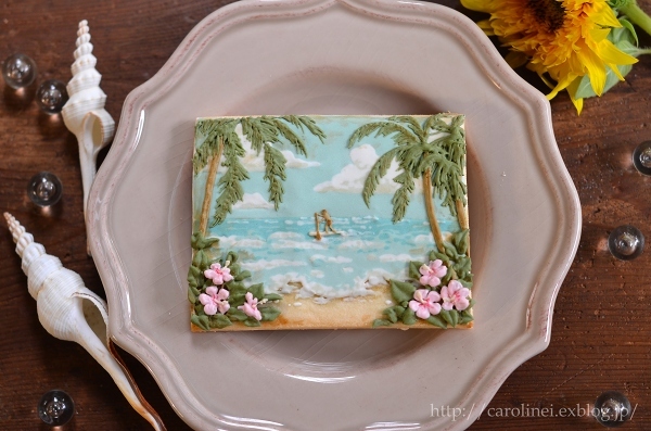 父の日のレトロハワイアンなアイシングクッキー　　Retro Hawaiianish Icing Cookie on Father\'s Day_d0025294_19161779.jpg