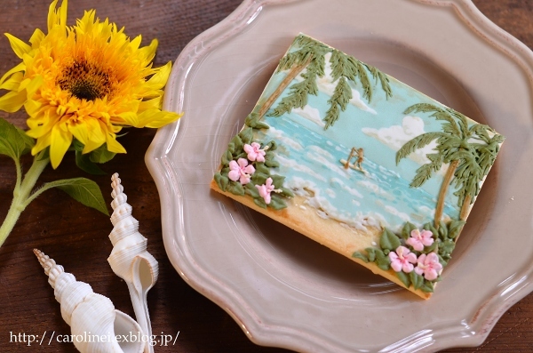 父の日のレトロハワイアンなアイシングクッキー　　Retro Hawaiianish Icing Cookie on Father\'s Day_d0025294_19194097.jpg