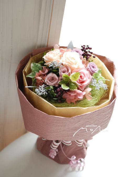 モーブピンク色の花束 Momo スタイル モーブピンク色の花束 Momo スタイル