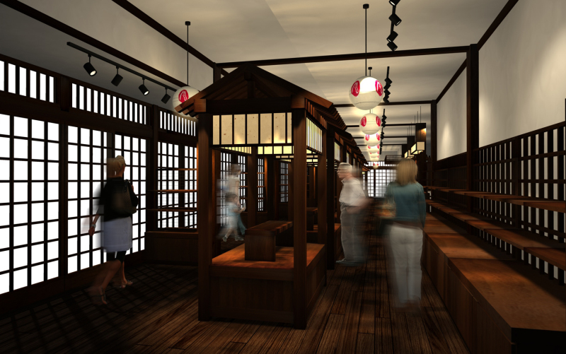 中山道木曽路馬籠宿 お土産店リニューアル計画用パース 芦沢文一デザイン事務所 中山道木曽路馬籠宿 お土産店リニューアル計画用パース 芦沢文一デザイン事務所