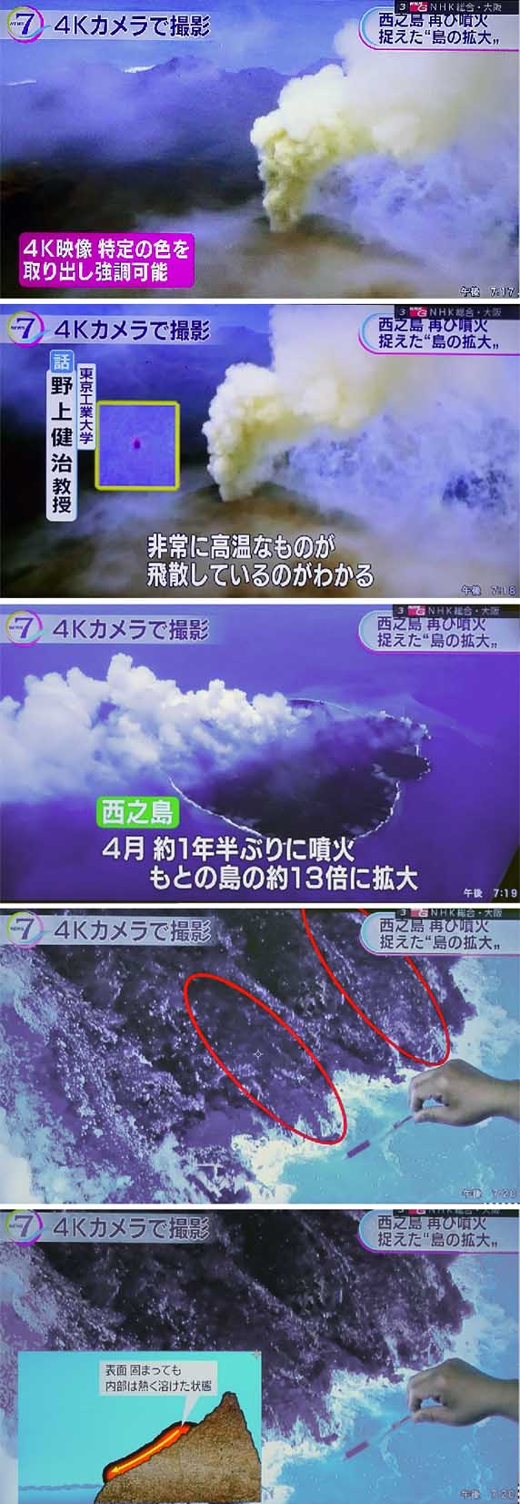 ４Kカメラでとらえた西之島映像（NHKニュース）_c0184737_8321499.jpg