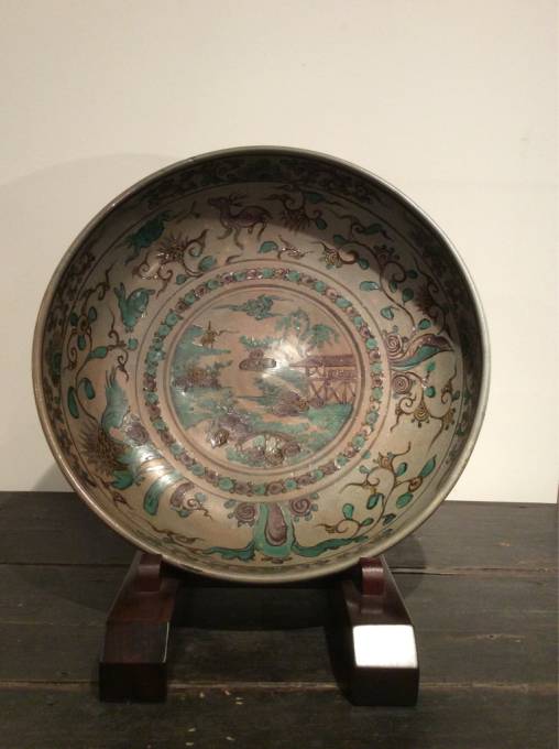 江戸後期　西浦焼　呉須赤絵　大鉢　直径33.4㎝　東さ7-0602② 江戸後期 西浦焼 呉須赤絵 大鉢 直径33.4㎝ 東さ7-0602②