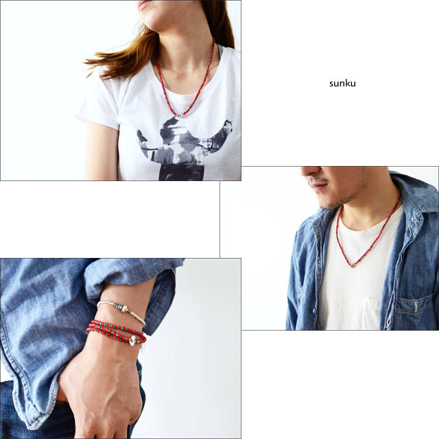 Sunku 39 [サンク] WHITE HEART BEADS NECKLACE&BRACELET/ネックレス＆ブレスレット [SK-029] MEN\'S/LADY\'S_f0051306_17495898.jpg