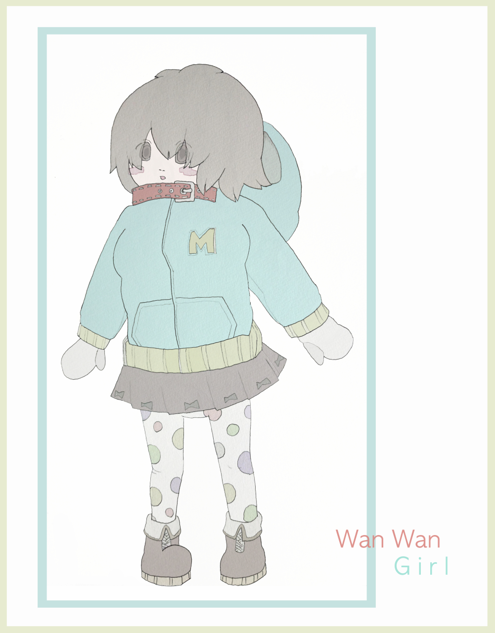 赤い首輪と水玉模様白タイツの 女の子イラスト 豆大福がてんこもりなブログ2 1 赤い首輪と水玉模様白タイツの 女の子イラスト 豆大福がてんこもりなブログ2 1