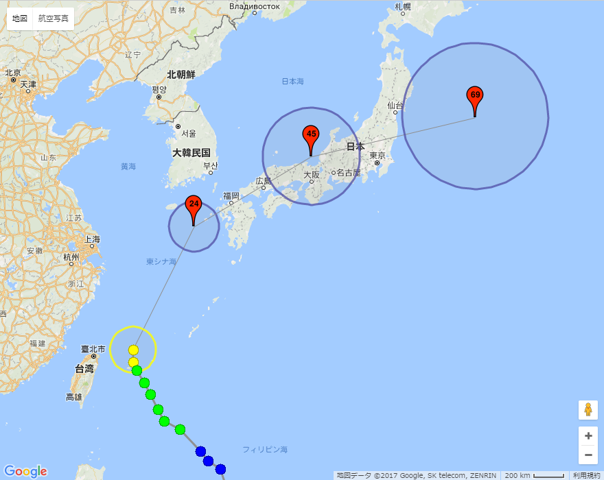 The 1st typhoon 2017 on Okinawa._c0153966_15384620.png