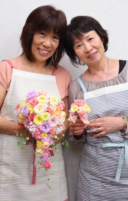 7月2日単発プリザーブドレッスン作成レポート　お母様手作りのブーケ、花嫁様手作りのブーケ　次回9日日曜急遽開催_a0042928_14463999.jpg
