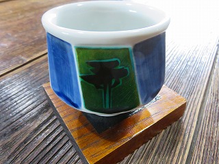 松本佐一陶板画カラフルな鶴の陶器アート