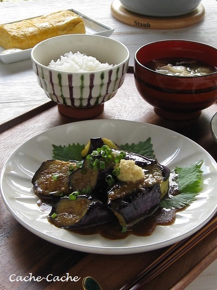 ストウブで、なすみそ定食 ~あのソースであっという間♪_d0319943_08340199.jpg