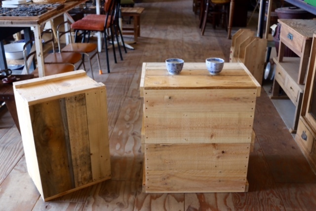 「koyumeya recycle wood box」 リサイクルウッドボックス　リンゴ箱_d0172694_17054495.jpg