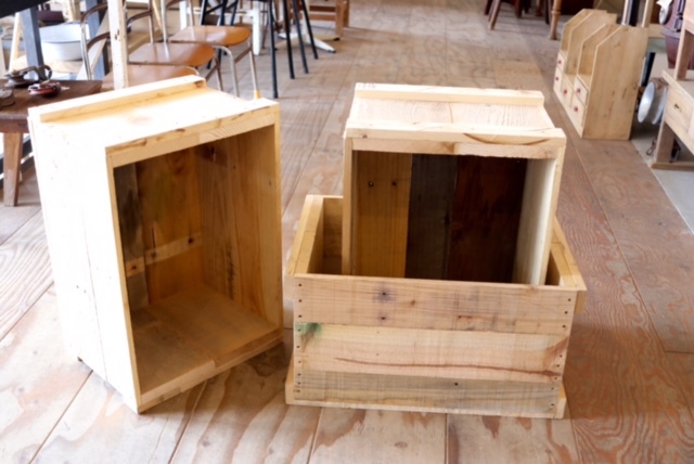 「koyumeya recycle wood box」 リサイクルウッドボックス　リンゴ箱_d0172694_17055400.jpg