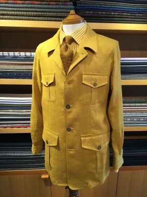 PURE LINEN COLORED SAFARI JACKET : FASHION murmur