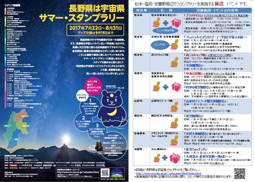 長野県は宇宙県 スタンプラリー 安曇野の風 カフェ 風のいろ