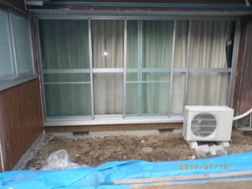 エアコン室外機：デッキ：日本家屋ＤＩＹみずほフォーラム_e0124255_12181597.jpg