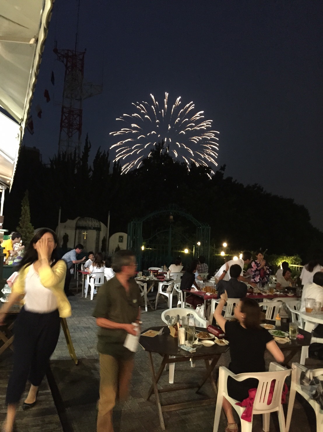 港の見える丘公園での花火 横浜山手ガーデニング倶楽部 港の見える丘公園での花火 横浜山手ガーデニング倶楽部