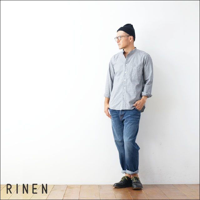 RINEN[リネン] 80/2ダウンプルーフスタンドカラーシャツ[38001]  MEN\'S_f0051306_17554560.jpg