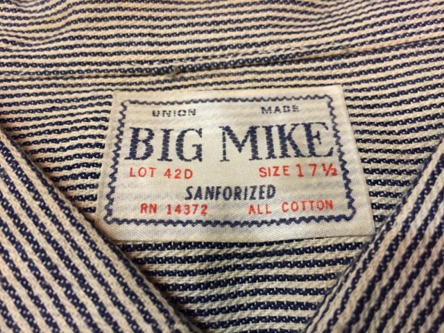 7月26日(水)大阪店ヴィンテージ入荷!!#6 Work編! NOS \"BIG MIKE\"&\"OSHKOSH\"&\"KEY\"!!_c0078587_2324721.jpg