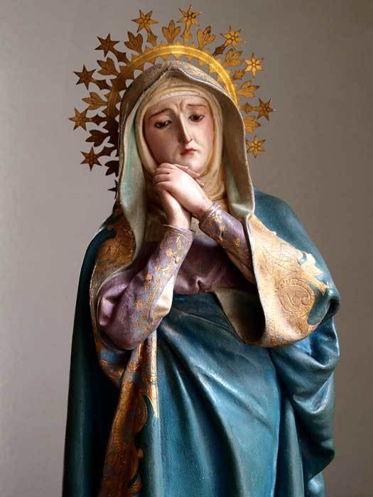 木彫りの悲しみの聖母マリア像 465 Glicinia 古道具店