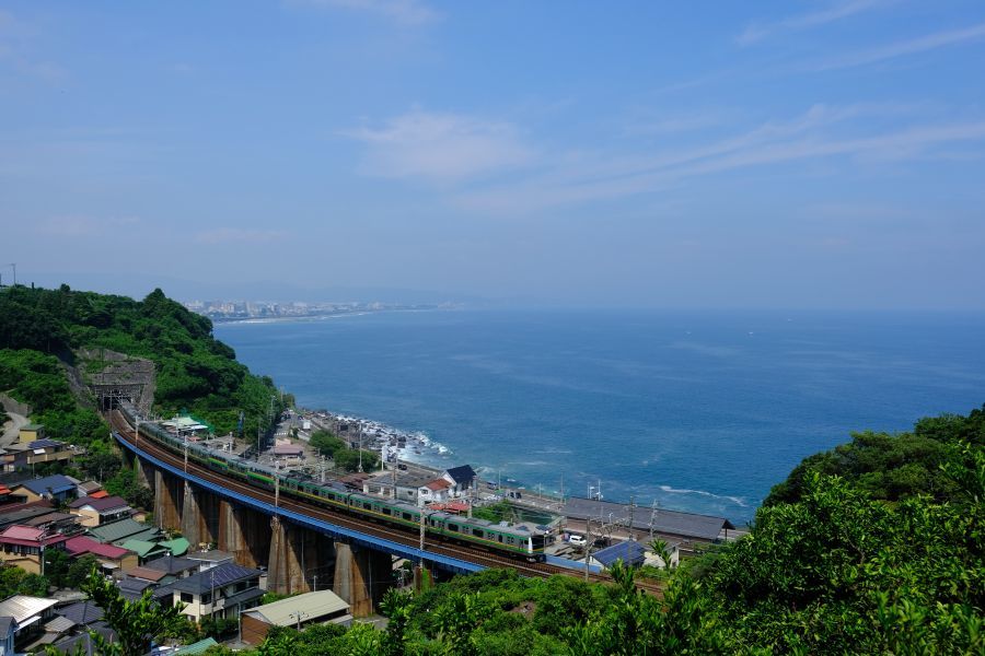 2017夏、根府川・玉川橋梁に貨物列車＆普通電車 東海道本線_e0359873_19441152.jpg