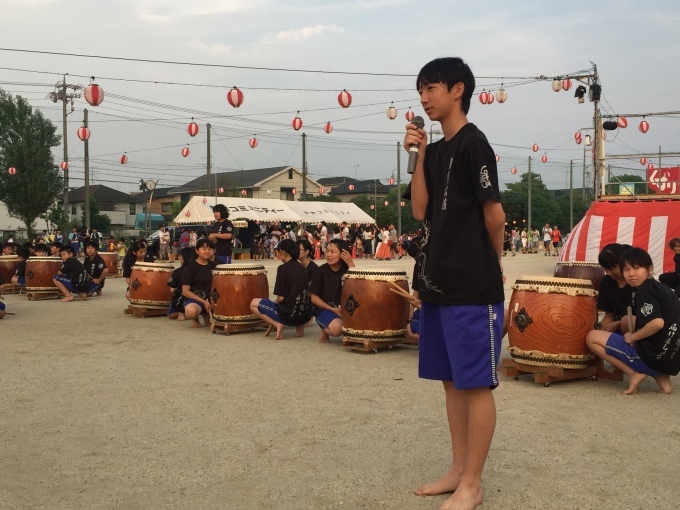 翔燦太鼓クラブが新知盆踊り大会で演奏披露_b0160282_16342284.jpg