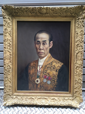 池田章政（侯爵）戦前油彩画 軍隊屋「前さん」今日の一人言！