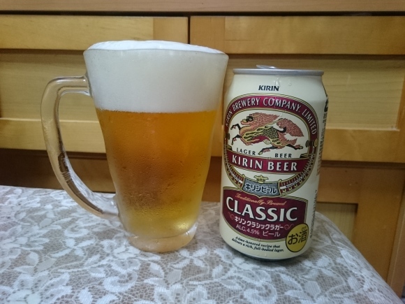 8/4 キリンクラシックラガー 350ml + 日本一 焼き鳥_b0042308_13230687.jpg