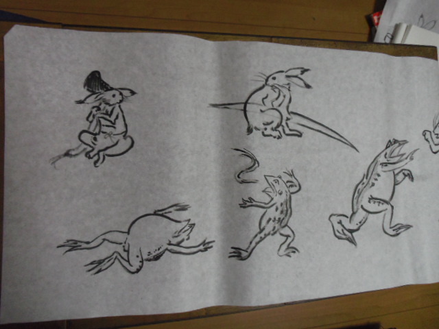 筆ペンイラスト 鳥獣戯画 いねのかみ すべては おかげさま 筆ペンイラスト 鳥獣戯画 いねのかみ すべては おかげさま