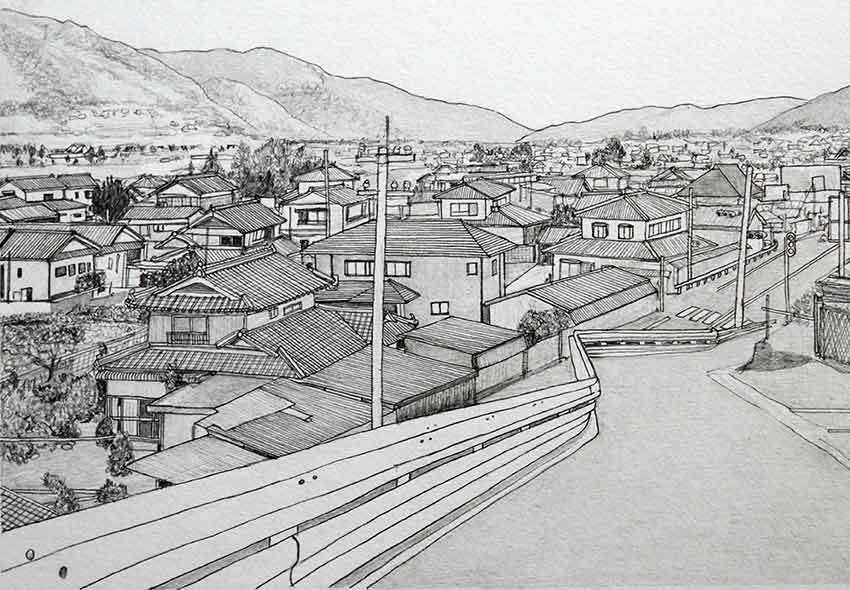 鳴門市ドイツ館「須恵泰正 鉛筆画展〜美馬の風景〜」-03
