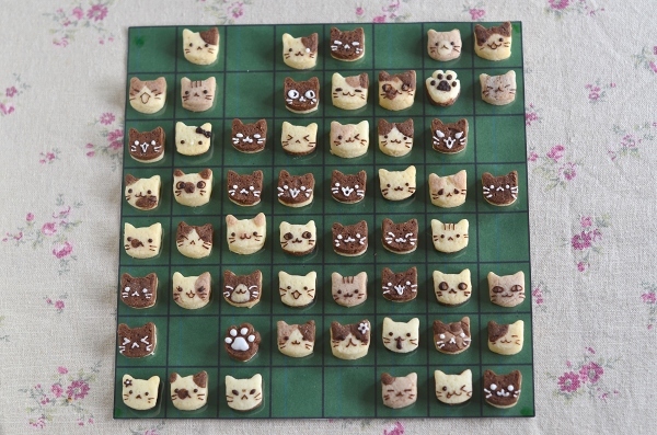 世界猫の日　猫オセロクッキー　　Homemade Cat\'s Othello Cookies on International Cat Day_d0025294_13144951.jpg
