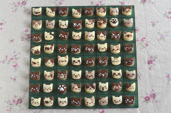 世界猫の日　猫オセロクッキー　　Homemade Cat\'s Othello Cookies on International Cat Day_d0025294_13150241.jpg