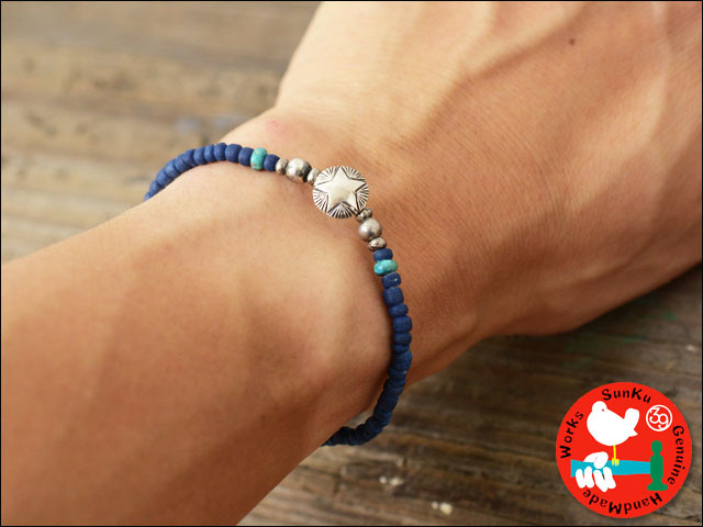 Sunku 39 [サンク] STAR CONCHA BEADS BRACELET /スターコンチョビーズブレスレッド [SK-207-IDG] MEN\'S/LADY\'S_f0051306_15012549.jpg