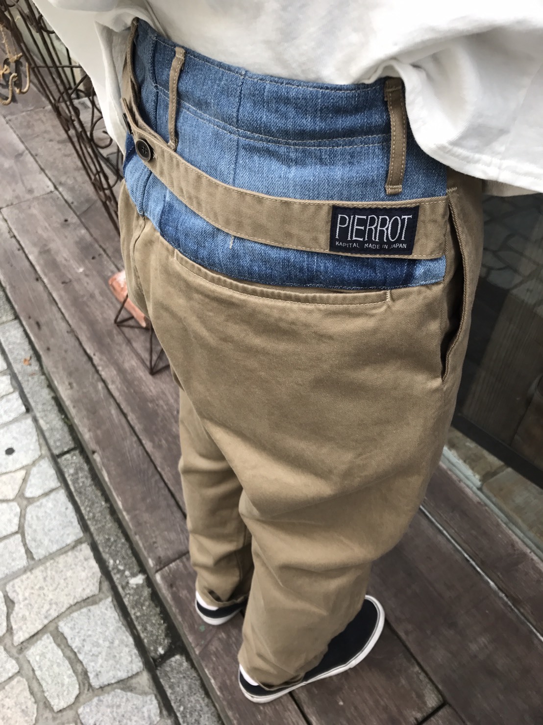 キャピタル ピエロパンツ PIERROT バルーンシルエット チノ×デニム 切替 キャピタル ピエロパンツ PIERROT バルーンシルエット チノ