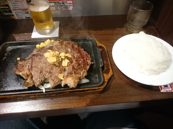 8/18 リブロースステーキ350グラム@いきなり!ステーキイオンモール多摩平の森店_b0042308_01055887.jpg